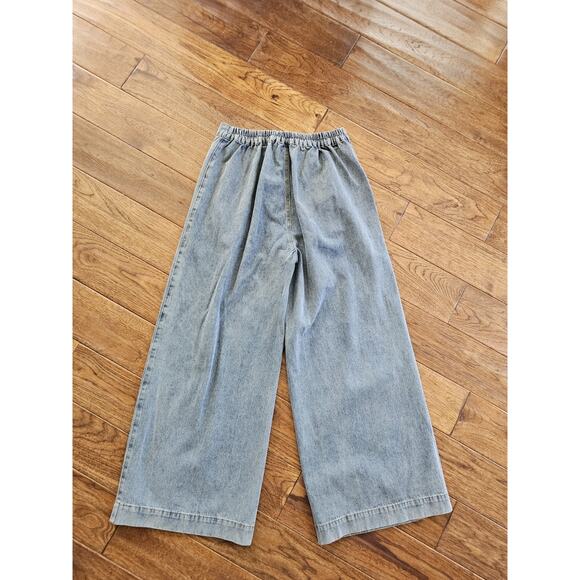 Grade & Gather Anthropologie Wide Leg Straight Leg Denim Jeans Size L Bohemian - Picture 5 of 9